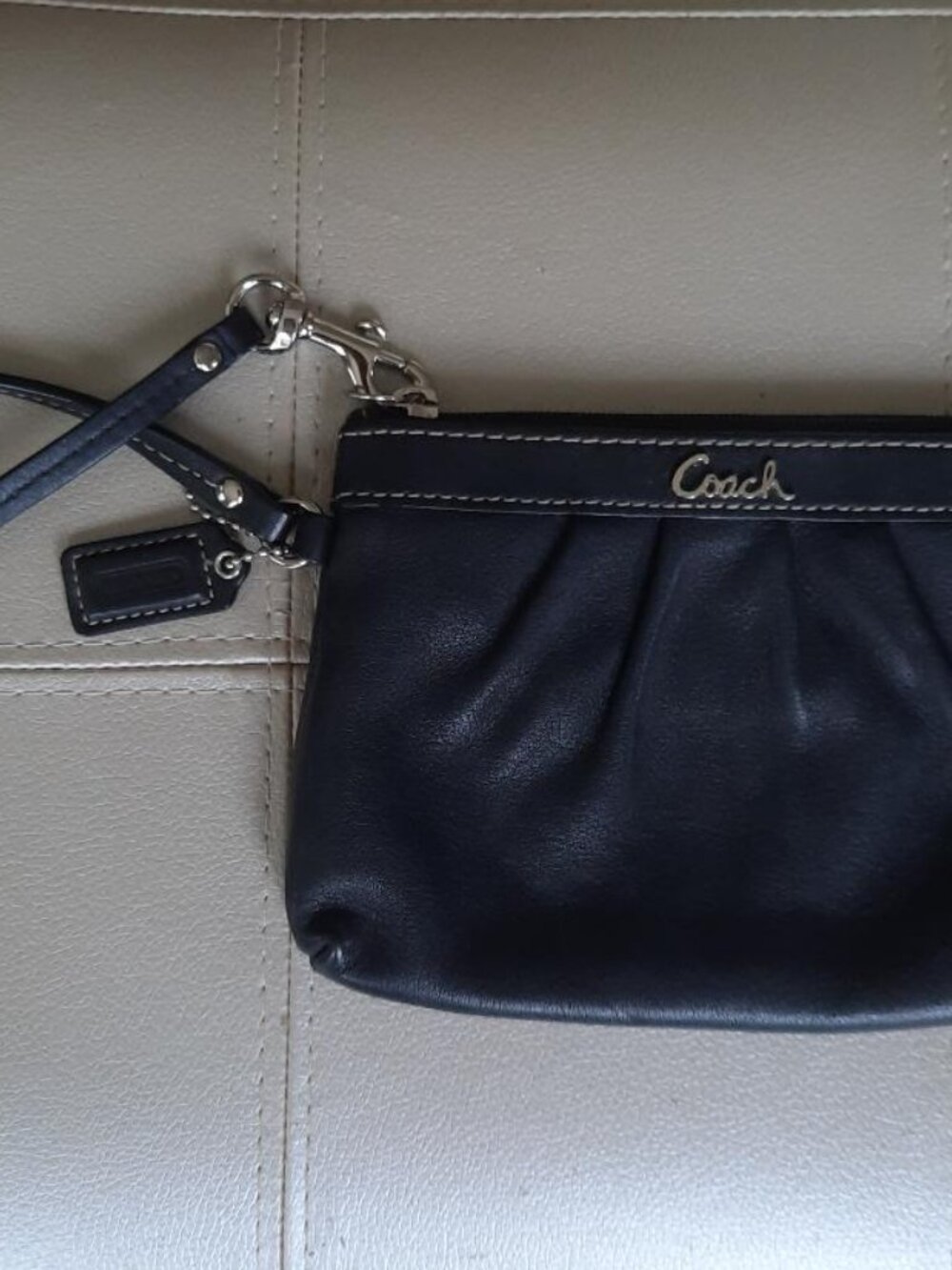 Coach Black Leather Wristlet - Picture 4 of 11